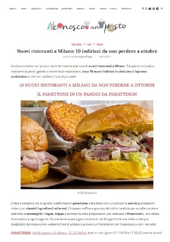 Conosco un Posto, 18 ottobre 2021